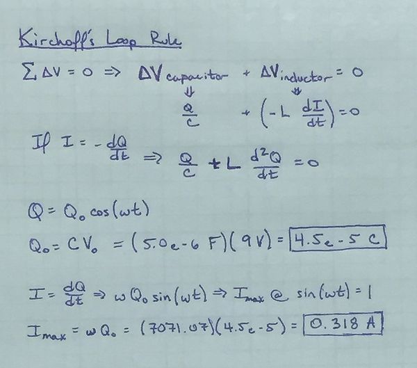 Current in an LC Circuit Physics Book